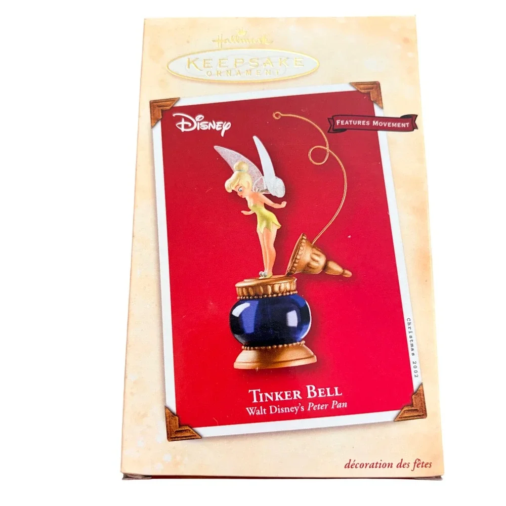 Hallmark Keepsake Disney Tinker Bell Peter Pan 2002 Windup Ornament Flutter Wing